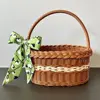 Willow Rattan Flower Basket Small Storage with Handle Sturdy Flower Arrangement Basket Fruit Handmade Rattan Basket Picnic 2