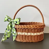 Willow Rattan Flower Basket Small Storage with Handle Sturdy Flower Arrangement Basket Fruit Handmade Rattan Basket Picnic 2