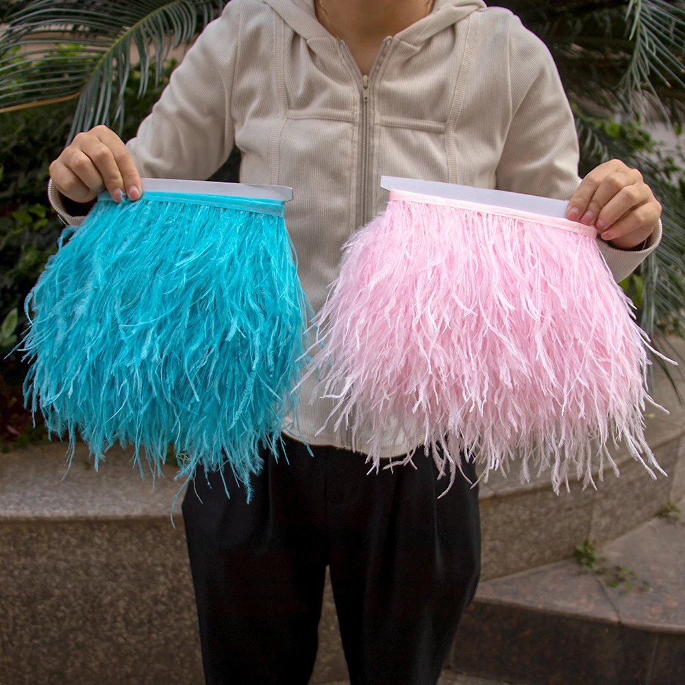 

1/2 метра натуральное страусиное перо, отделка для рукоделия, шитье, шлейф, лента с бахромой, аксессуары, одежда, свадебное платье, декор 10-15 см