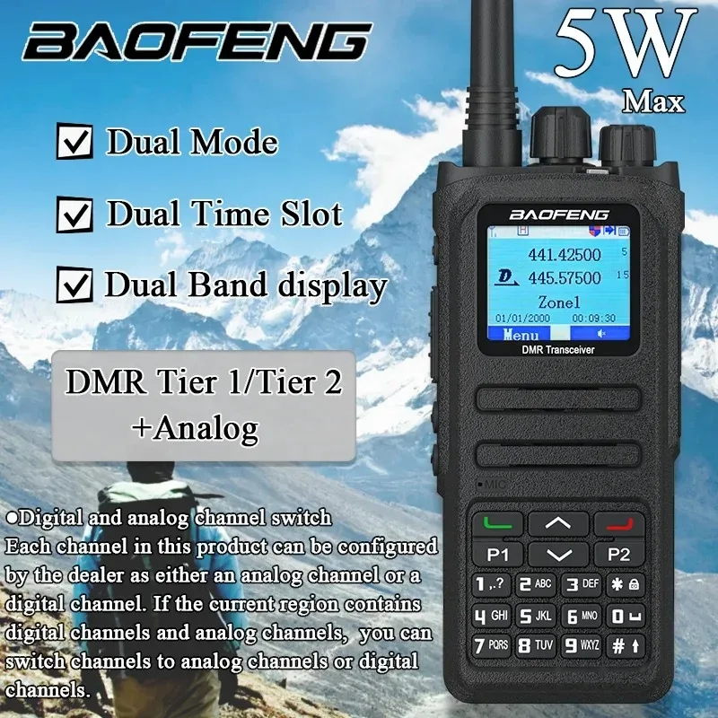 Baofeng DM-1701A DMR walkie talkie Dual Time Slot Open GD77 dual mode analog Digital Tier Long Range UHF VHF upgraded Radio 3