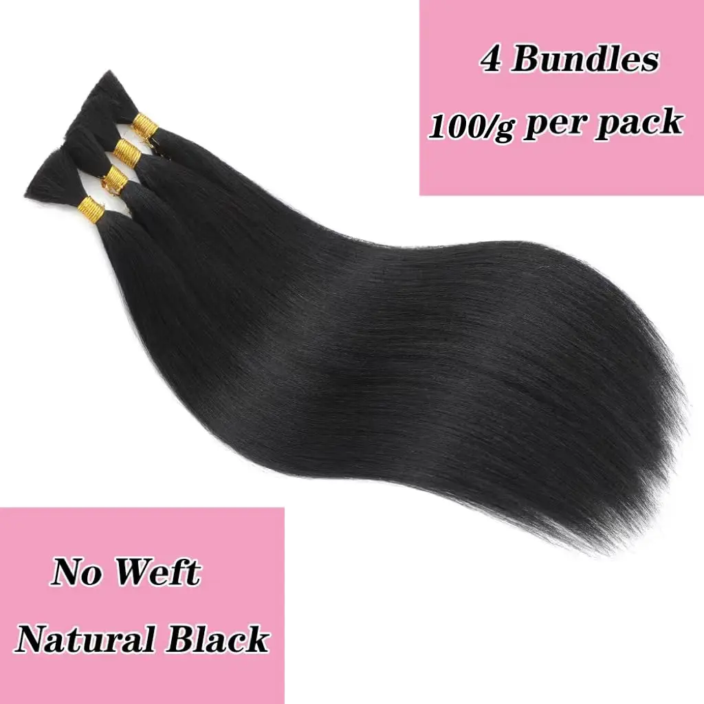 Human Hair Bulk for Braiding Straight Brazilian Virgin Human Hair Bulk no Weft for Braids Straight Natural 100g