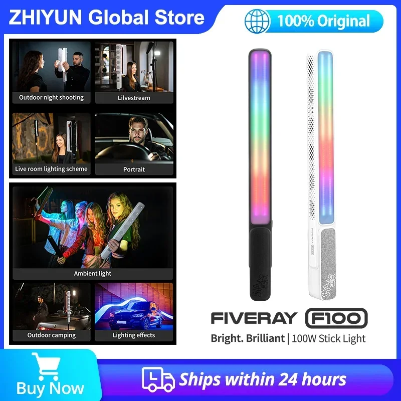 Zhiyun FIVERAY F100 RGB Video led Light Wand Stick 100W P Zhiyun FIVERAY F100 RGB Video led Light Wand Stick 100W P