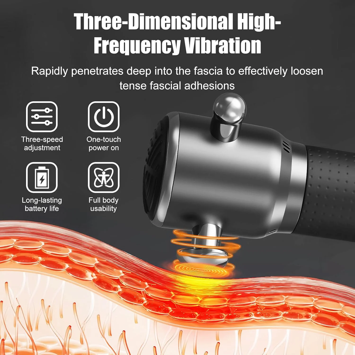 High Frequency Fascia Gun Relaxation Gun Sports Fitness Muscle Relaxation Massager Full Body Massage 3 Gear