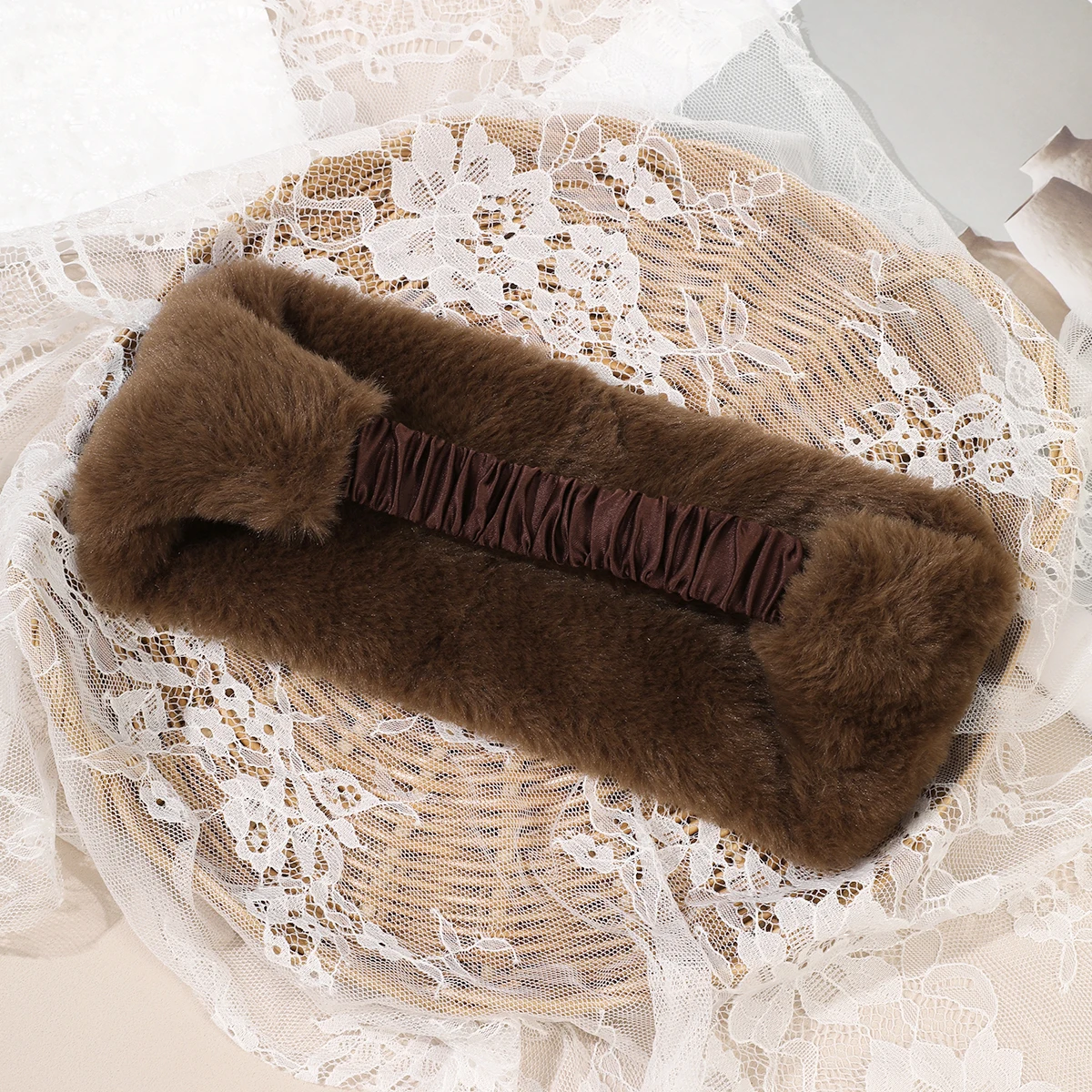 1pc New Winter Plush Headband Women Warm Elastic Hairband Headscarf Bandana Head Band Hair Accessories Fashion Retro Headwear