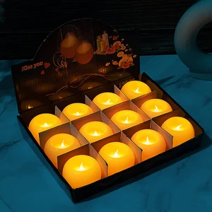 Elliptical LED Electronic Candle Lamp Wedding Scene Layout Atmosphere Decoration Simulation Paraffin Luminescent Candle Set