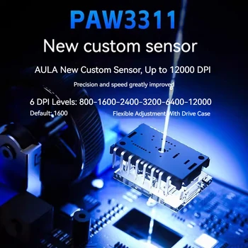 Aula SC620 Gaming Mouse Wireless Hollow-out PAW3311 Tri-mode Rechargeable Adjustable DPI Mouse for Desktop Laptop 5