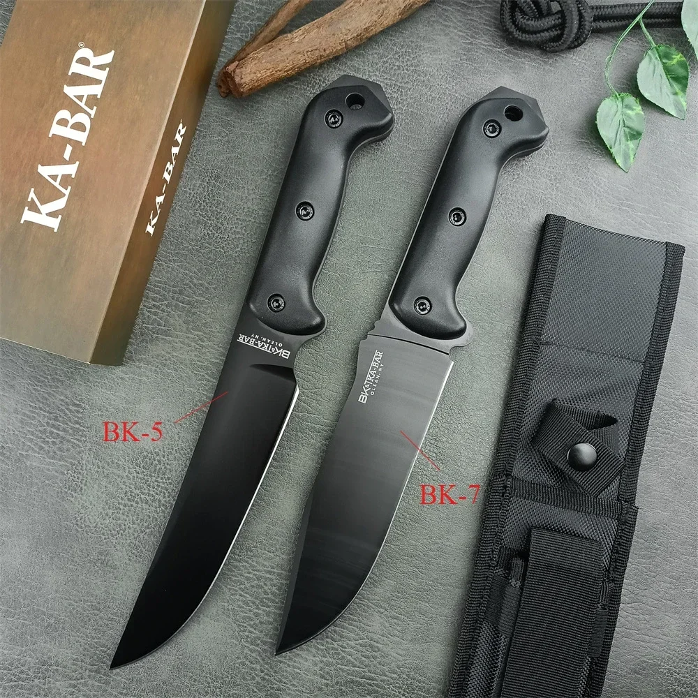 KA-BAR Becker Series Fixed Blade Knife - BK5 - BK7 - 8Cr13Mov Steel Blade - Tactical Combat Military Utility Survival Knives 3