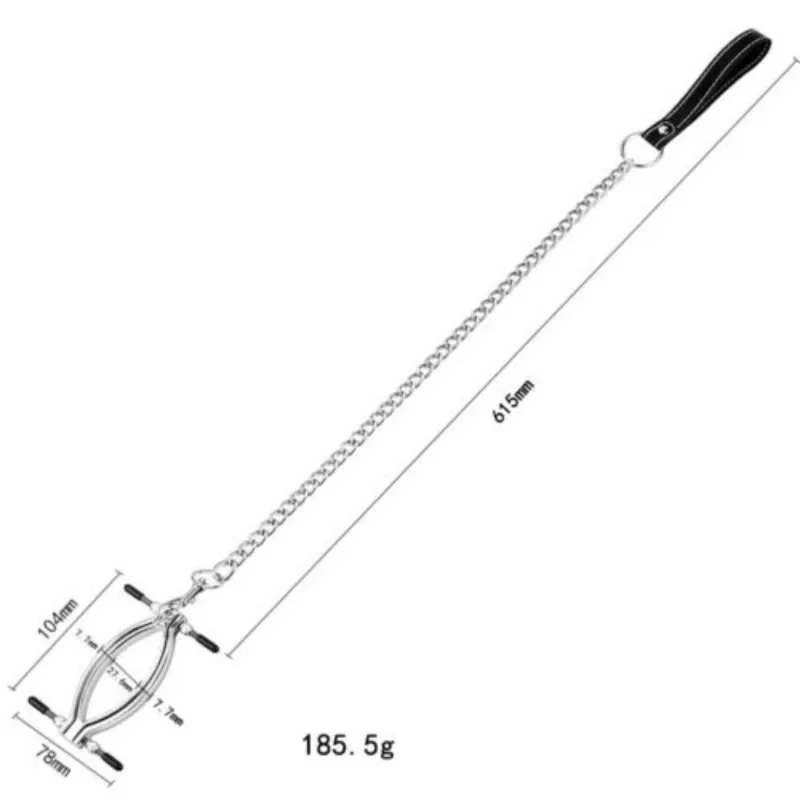 Metal Labia Clip Expansion Device Vaginal Speculum Clitoral Stimulator BDSM Bondage Thigh Labia Spreader Strap Female Sex Toys vagina speculum