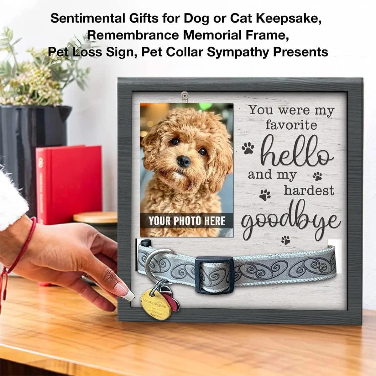 High Quality Wood Board Love Pet Memorial Frame Sympathy Pet Keepsake Frame Lose Your Dog Memorial Photo