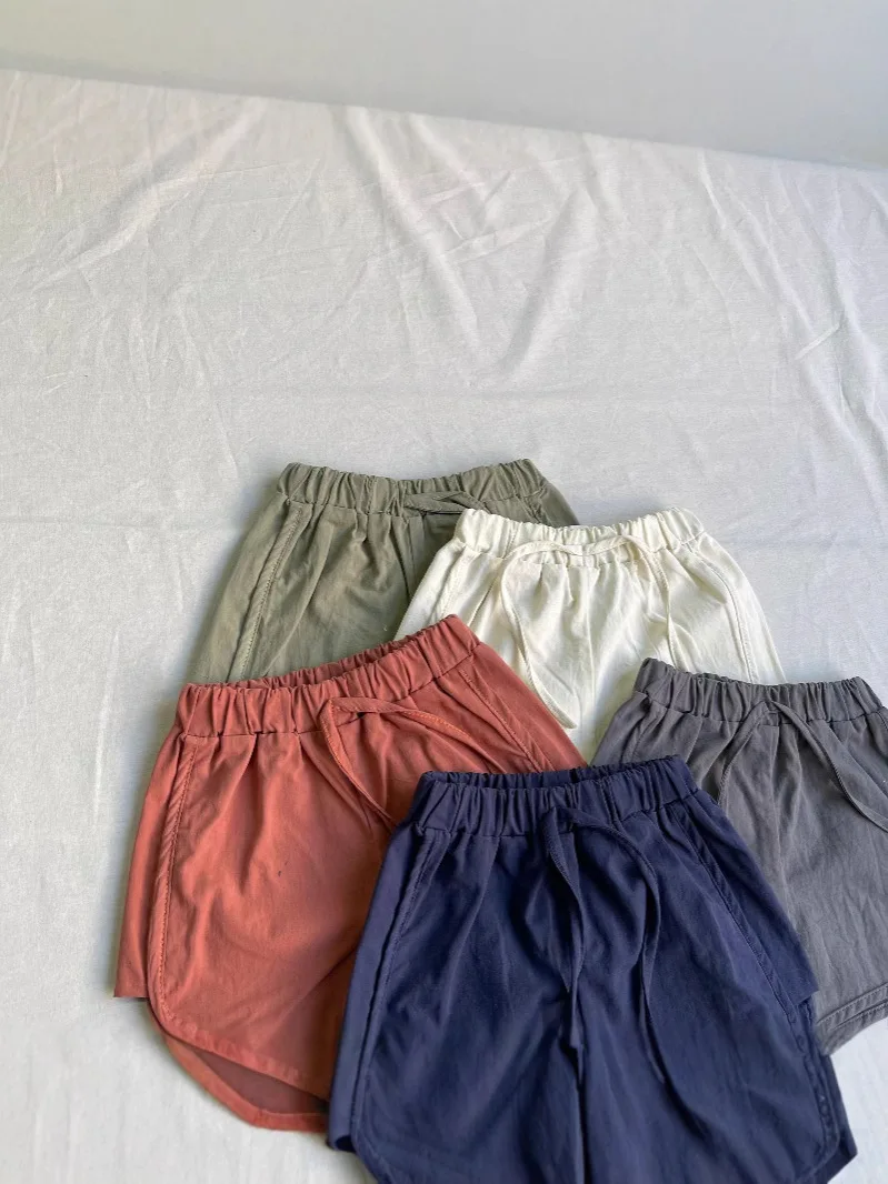2025 Summer New Baby Casual Shorts Solid Infant Loose Fashion Shorts Cotton Boy Girl Breathable Beach Pants Toddler Clothes