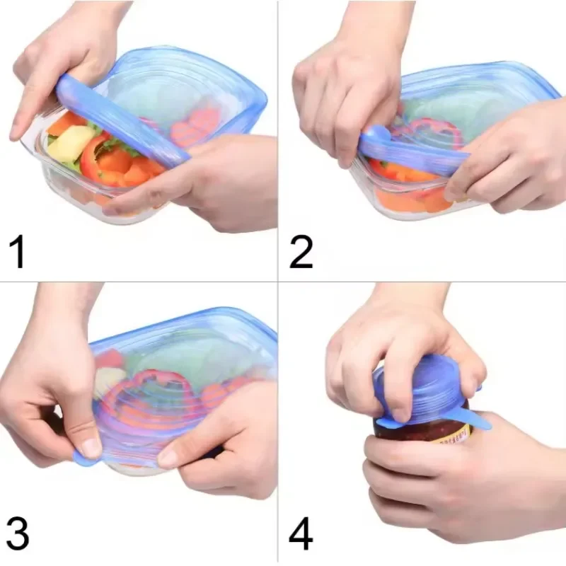 Food Silicone Cover Housewares Kitchen Storage and Organization Fresh-keeping Sealable Bowl Elastic Packaging Lid Lids for Cans