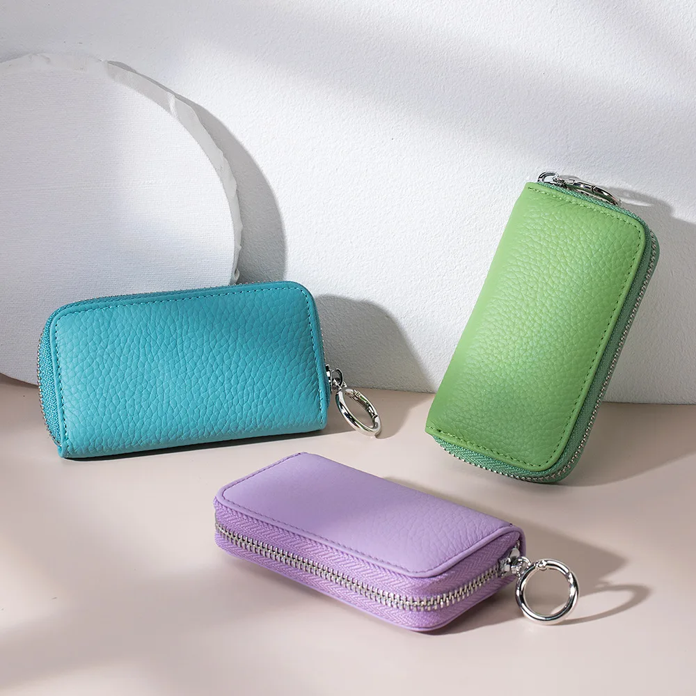 

New Women Wallet Genuine Leather Key Purse Female Cowhide Wallets Fashion Small Portable Purses Cute Wallet Coin Purse Clutch