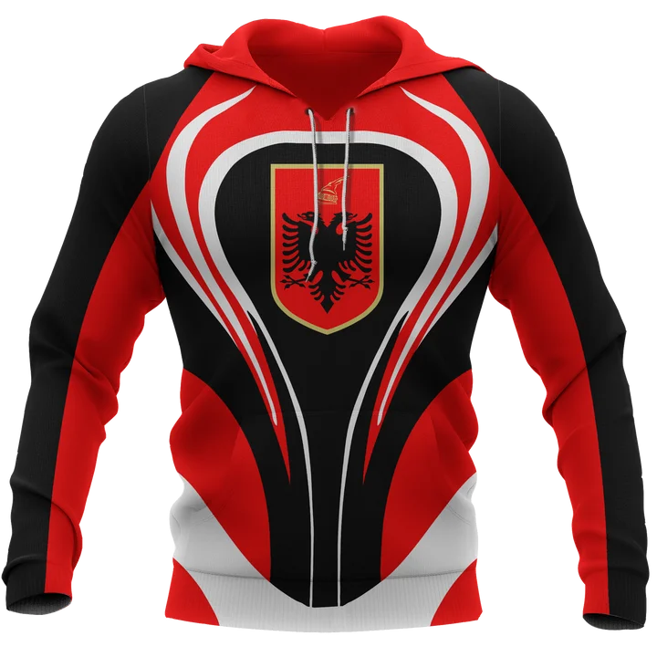 

Мужская толстовка, Женский свитшот, повседневный свитшот с забавным албанским флагом и албанским принтом, Повседневная Толстовка с капюшоном, платье в полоску