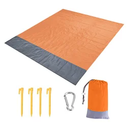 Waterproof Portable Outdoor Beach and Picnic Blanket (200x210cm) - 200cm x 210cm (Orange grey)