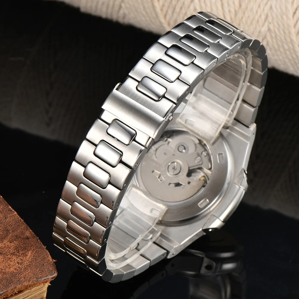 43.3mm Fashion Stainless Steel Watch Luxury Automatic Mechanical Silvery Men's  Watches Luminous Dial