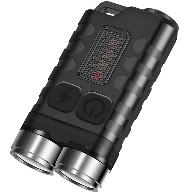 

1 PCS Mini Flashlight LED Rechargeable 900 Lumen Keychain Flashlight With Side Light IP65 Waterproof Magnetic Flashlight Black
