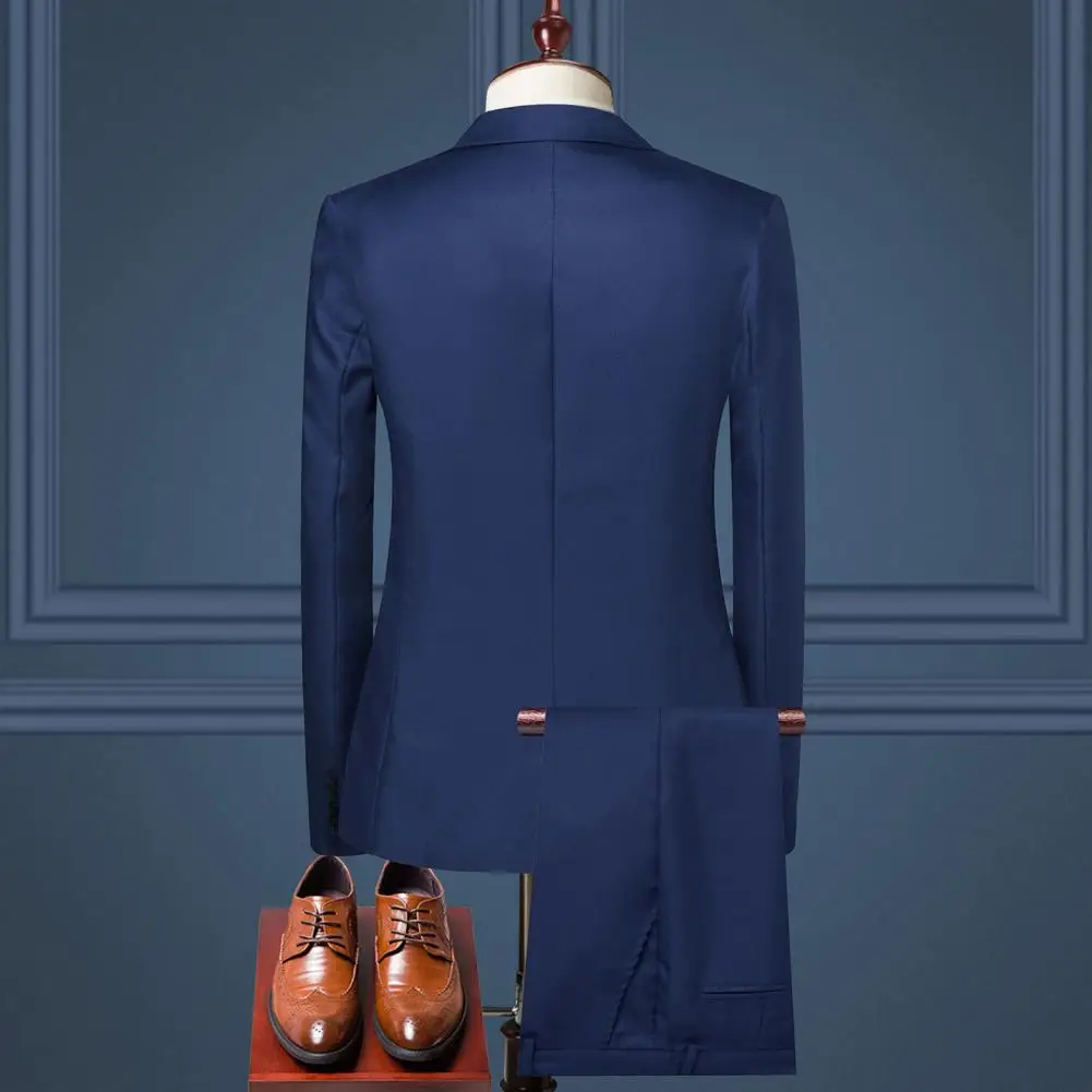 Men 3d Silhouette Suit Slim Fit Suit Men's Business Set Lapel Single Breasted Coat Slim Fit Pants Solid Professional