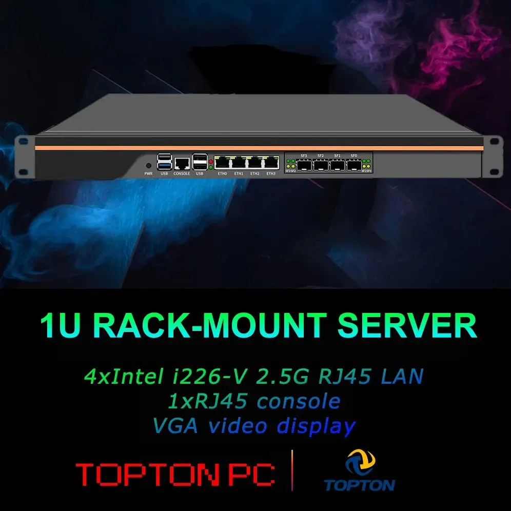 Firewall Rackable 1U HUNSN RS11 - Intel Core I5, 6 Ports Gigabit, 8Go RAM, 64Go SSD - Compatible PfSense, OPNsense