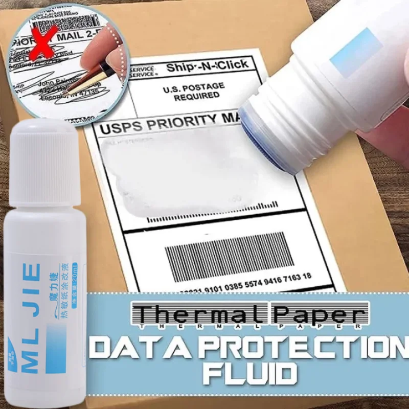 

Thermal Paper Correction Fluid Data Identity Protection Fluid Fast-Drying Eliminate Fonts Eraser Anti Peep Privacy Protector