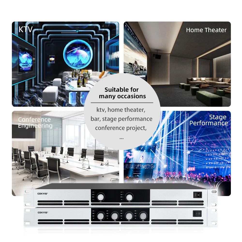 COKYIS 2/4 Channel 1U G Series Professional Digital Power Amplifier 4000W-10000W Performance Conference Audio Power Amplifier