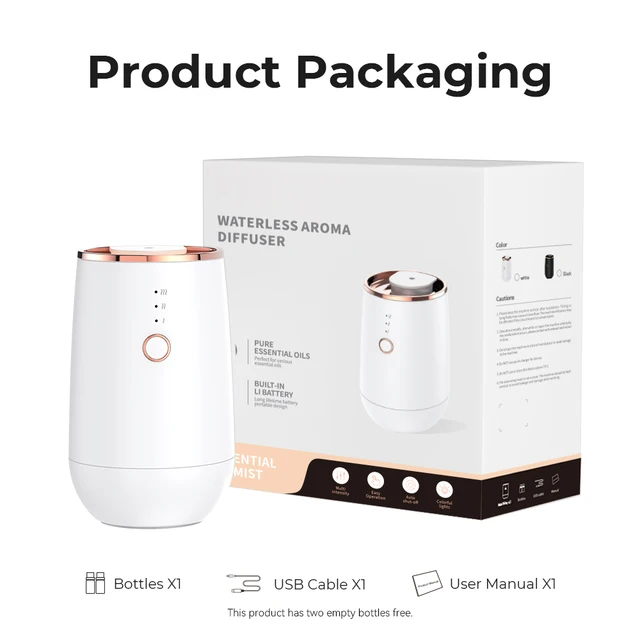 Mini Car Waterless Essential Oils Diffuser Car Fragrance Aromatherapy Diffuser Higher Atomizing Efficienc Home Air Freshener 5