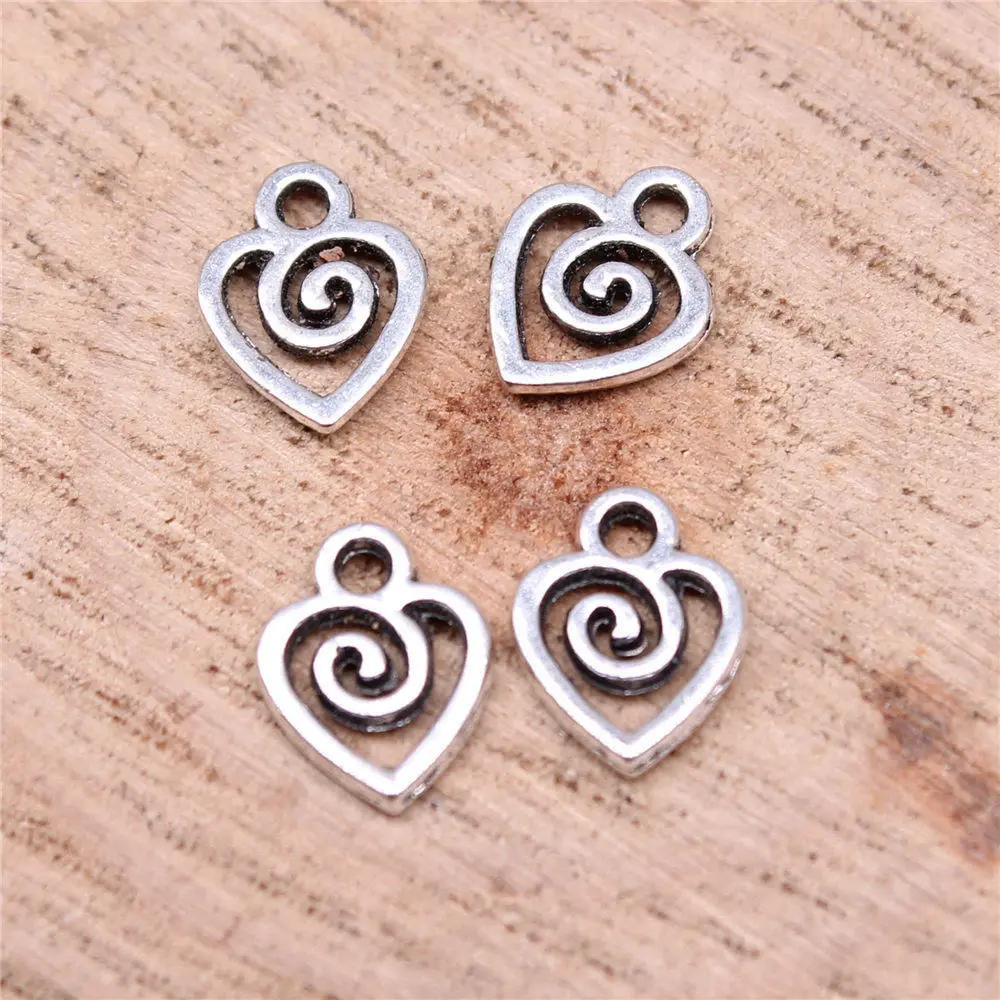 

Diy Accessories Swirl Heart Charms Jewelry Tools 10x7mm 40pcs