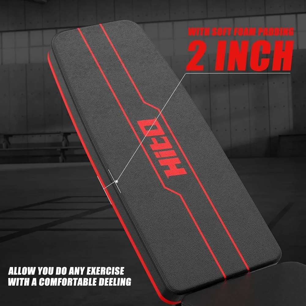 Weight Bench, Adjustable Weight Bench, Strength Training Benches For Full Body Workout & Home Gym with Resistance Bands