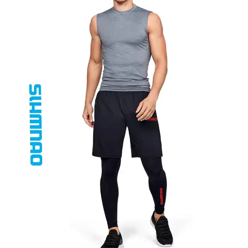 Men's Outdoor Running and Fitness Training Pants, Tight Fitting, Elastic, Breathable, Fast Drying SHMANO Cycling Pants