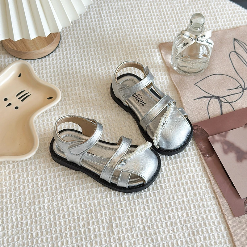 Girls Summer Non Slip Sandals with Shiny Beads