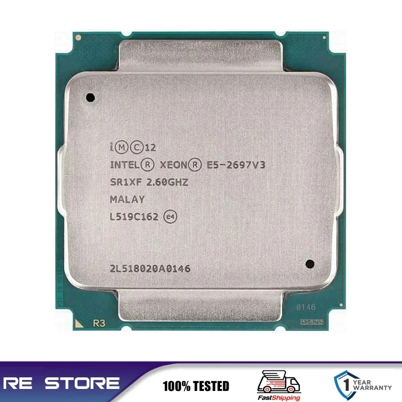 thumbnail image 1 of Procesador Intel Xeon E5 2697V3 2697 V3 de 14 núcleos a 2,60 GHz LGA 2011-3, 1 of 3