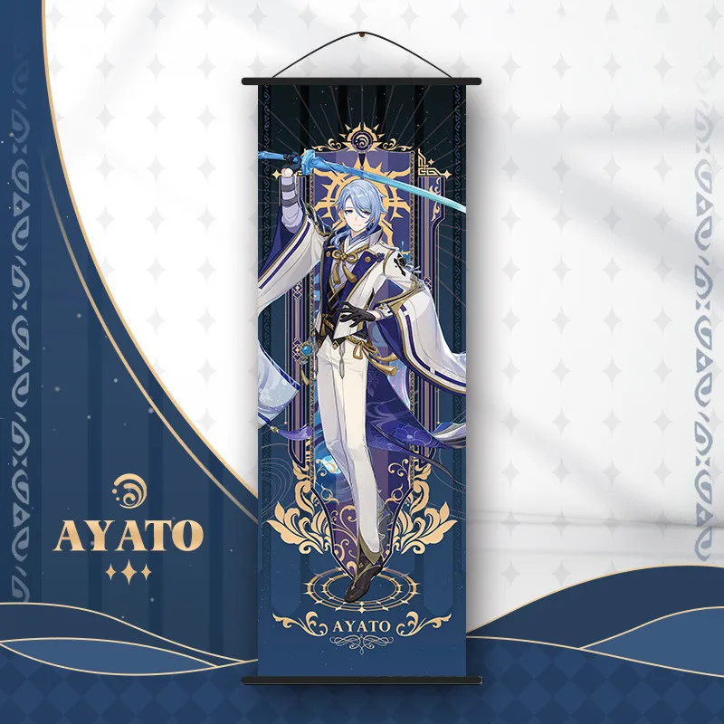 Genshin Impact Scroll Canvas Painting - Anime Wall Art Home Decor