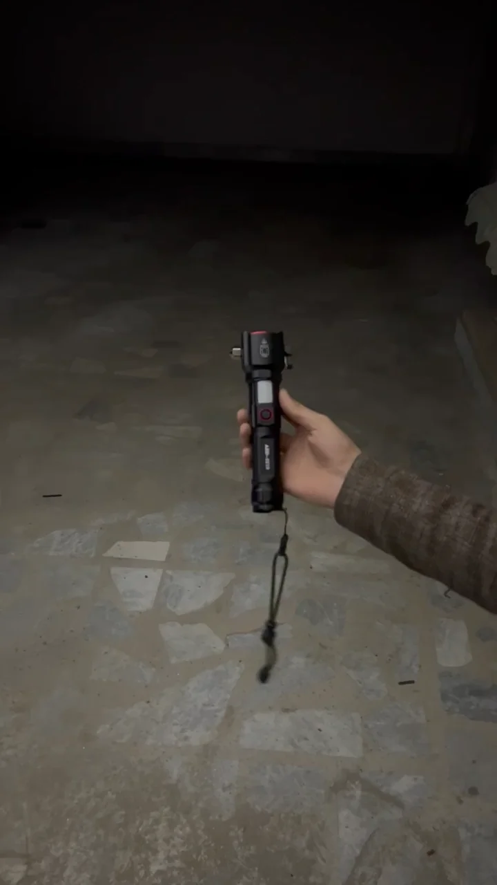 12000Mah Battery Ruilang RL-233 Multifunctional High Power Telescopic Rechargeable Torch With RGB LED Flashlight