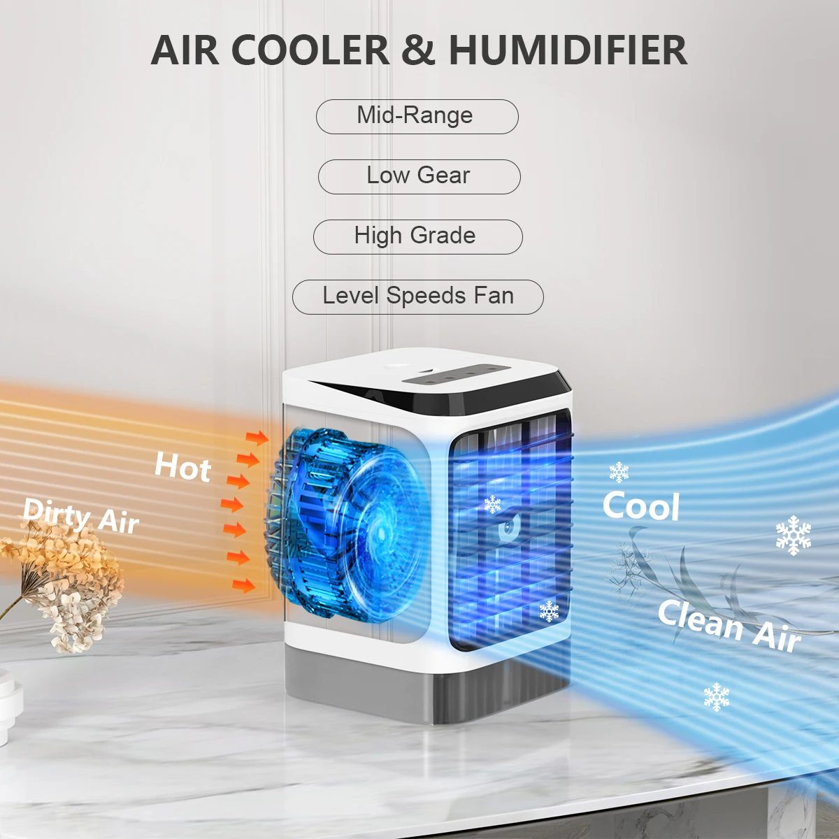 Humidificateur d'air domestique silencieux pour chambre à coucher, grande  capacité, vaporisateur de climatiseur, debout au