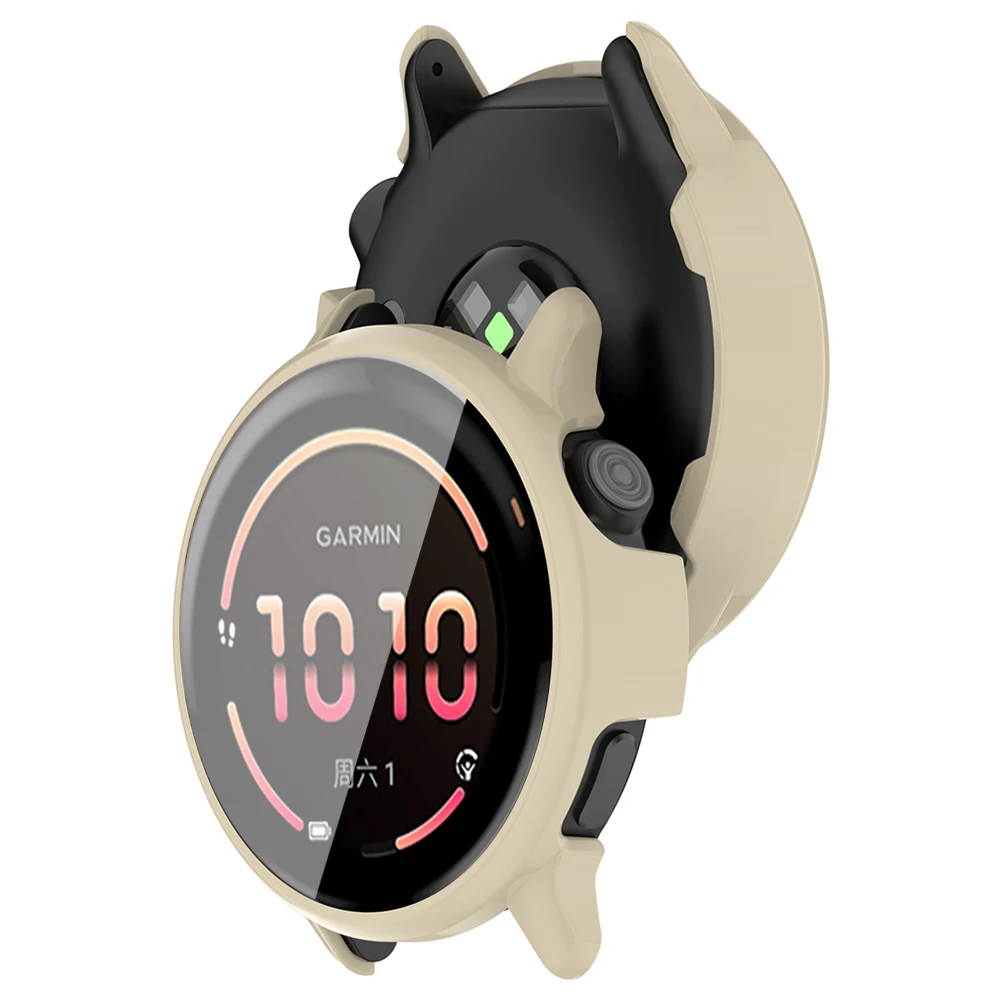 2-in-1 Protective Watch Shell with Tempered Glass Screen Cover