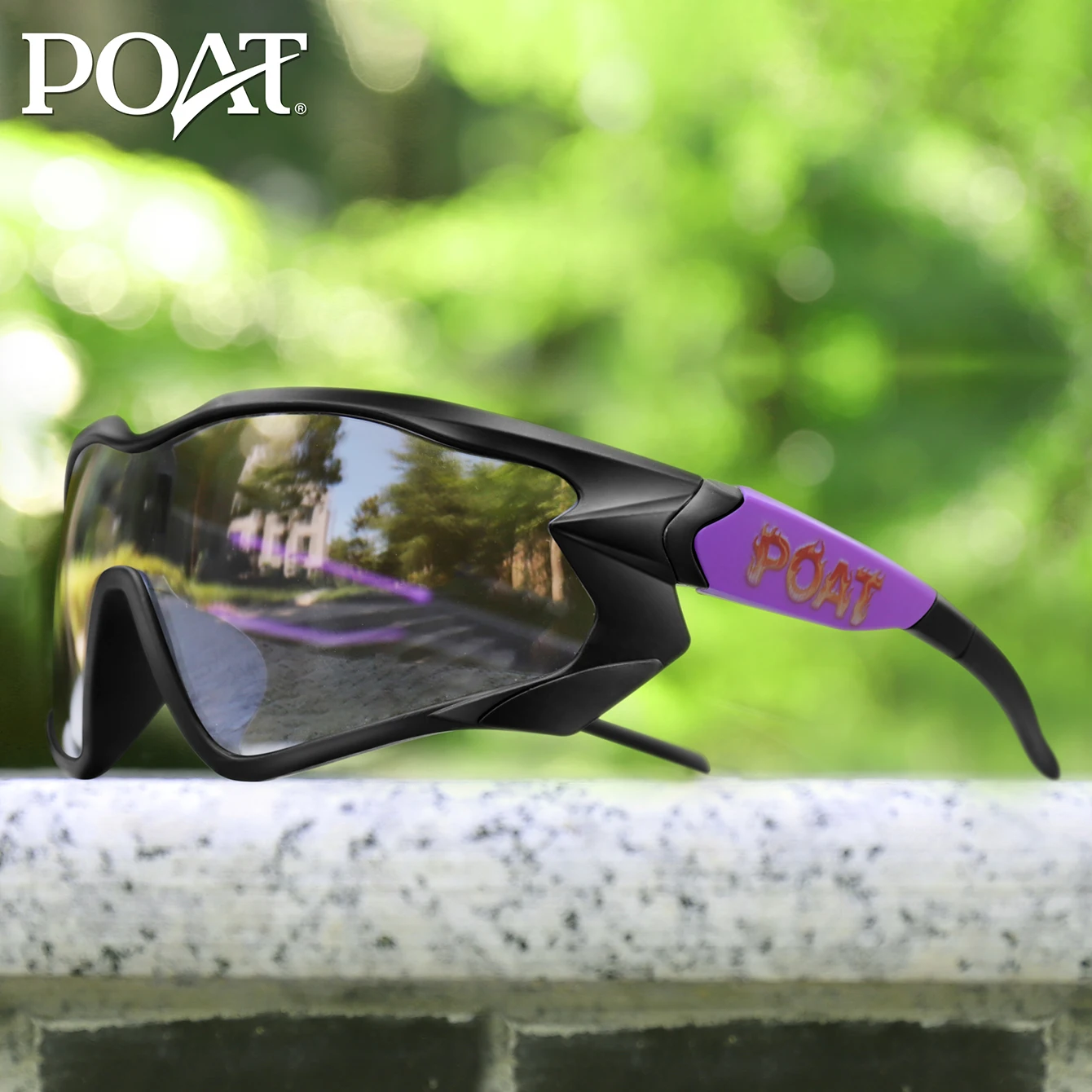 Geniş çerçeveli motosiklet fotoğraf renk değiştiren spor gözlükleri