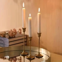 Set of 3 Vintage Elegant Metal and Aluminum Tabletop Candle Holders, Suitable for Wedding Anniversary, Home and Hotel Decoration