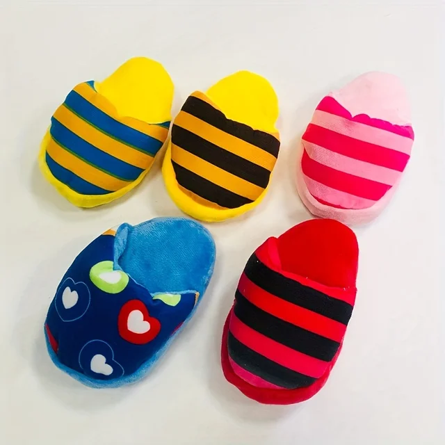 Durable Plush Squeaky Slipper Chew Toy Colorful Cartoon Dog Toys Animal Bite-Resistant Soft Interactive Pet Play Pet Supplies 6