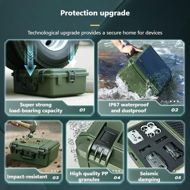 군용 녹색 안전 보호 상자, 방폭 공구 보관 상자, 항공 정밀 기기 이송 상자