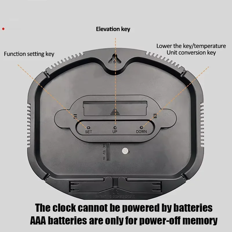Digital Wall Clock with Remote Control, Weather Station, Dual Alarms, Temperature & Humidity Display