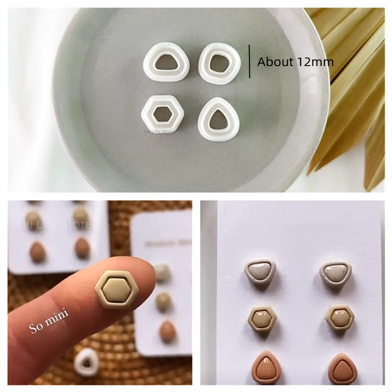 Soft Pottery Handmade Earrings Cutting Mold Polymer Clay Mini Flower DIY INS French Earrings Jewelry Pendant Embossing Tool silicone mold polymer clay cutter pottery clay tools pottery clay carving tools