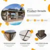 12'x20' Hardtop Gazebo with Polycarbonate Double Roof, Aluminum Frame Outdoor Gazebo Permanent Pavilion, Lawn & Garden 6