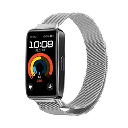 Magnetic Metal Universal Sport Strap - Smart Watch Bracelet Wristband Accessories - band 8 9 10 (Silver)