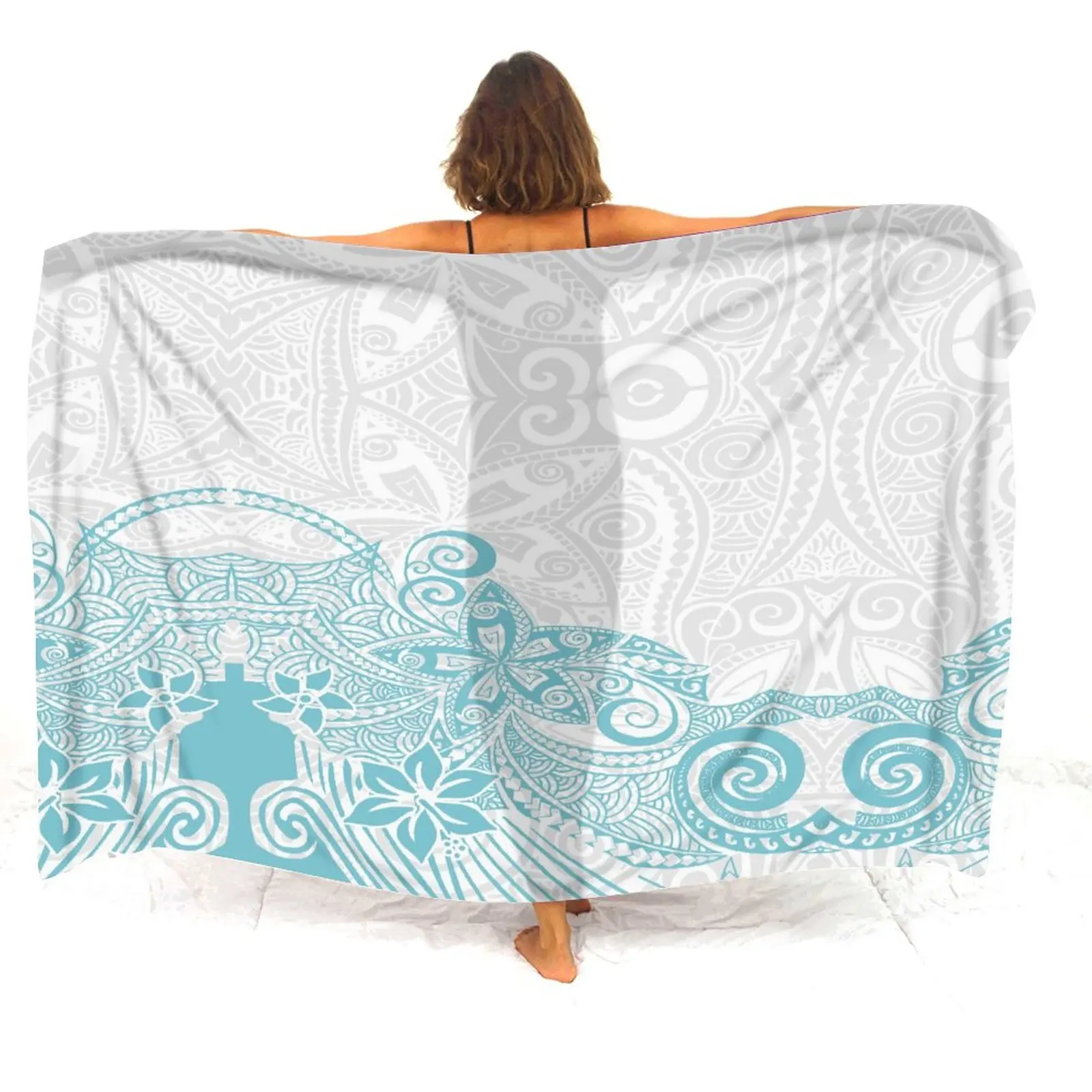 Summer Seaside Beach Pool Party Sarong Sciarpa Cappotto Pacific Island Art 2024 New Fashion Sarong Ladies Custom Printed Sarong