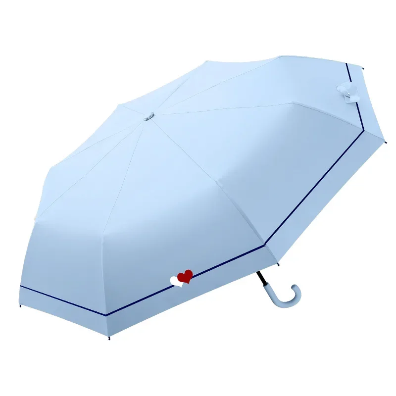 Folding Umbrella for Women and Girls, Thick Sun Umbrella, Anti-Ultraviolet Sunshade, Black Coating, UV Umbrellas, Kids