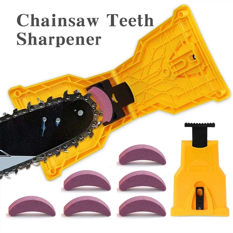 Qualidade Chainsaw Dentes Sharpener Portátil Sharpen Chain Saw Bar-mount Moagem Rápida Afiar Cadeia Ferramentas para Carpintaria