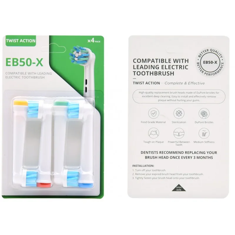 Se75364104fc548fe8aea50bcb6241b13g 4, 8, 12, 16, 20pcs/pack Toothbrush Heads Fit Oral B Advance Power/Pro Health/Triumph/3D Excel/Vitality Precision Clean Mallzona