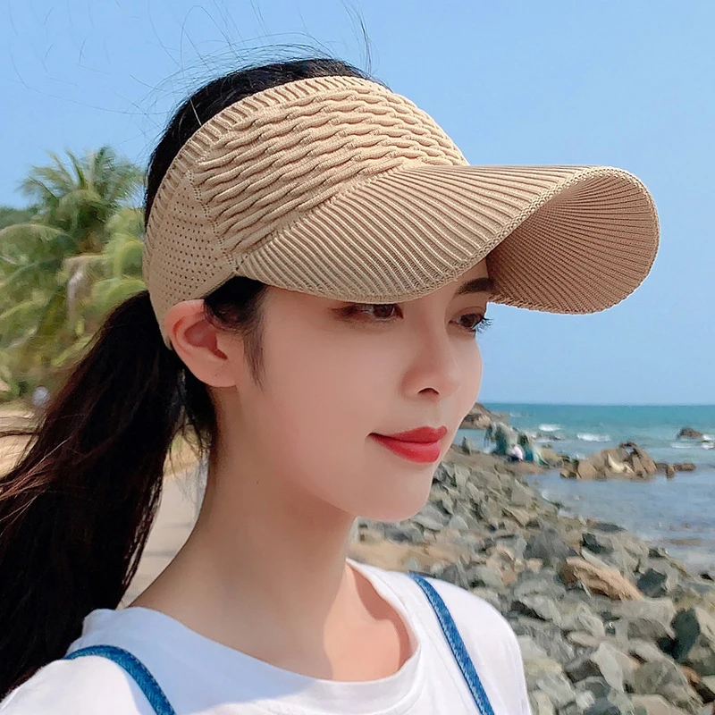 Cappello Sole Uomo Donna Con Tesa Lunga 10,5 Cm E Parte Superiore Aperta - Visiera Sportiva Leggera Asciugatura Rapida Protezione UV Per Corsa, Golf, Trekking E Spiaggia