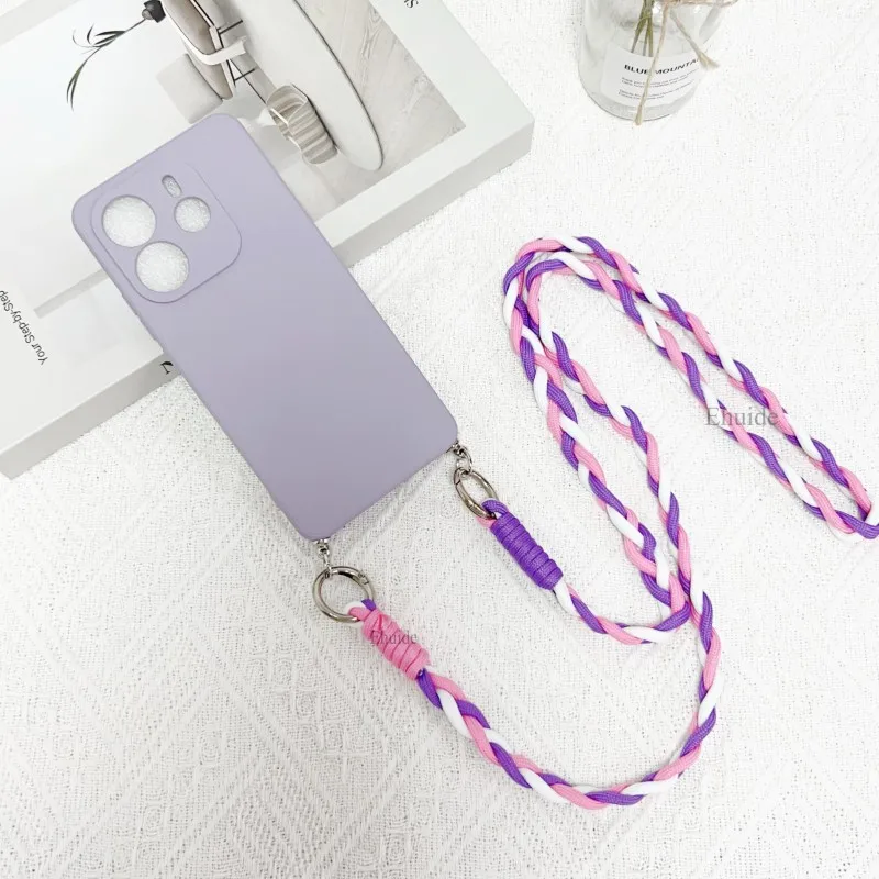 YAMCCCSE Custodia per Cellulare Girocollo per Motorola Moto Edge 40 Neo Tracolla - Collana/Necklace Cordoncino,Practical Stylish Trasparente Silicone TPU Flessibile Antiurto Protettivo Cover