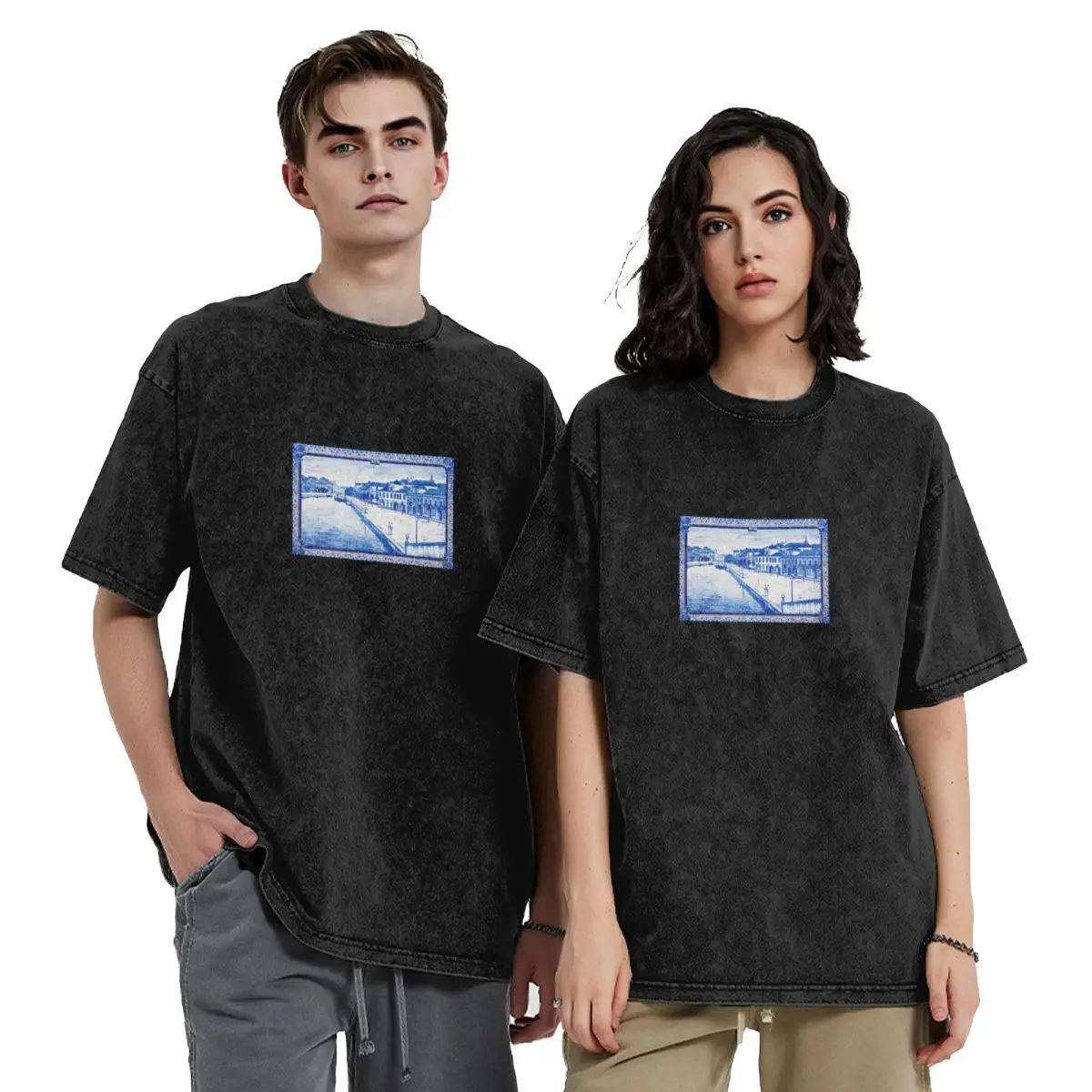 Se75394aea3304e1488e25028e8c8820fg Camiseta Oversized Aveiro | Azulejo, Telhas, Paisagem Portugal Vintage Masculina