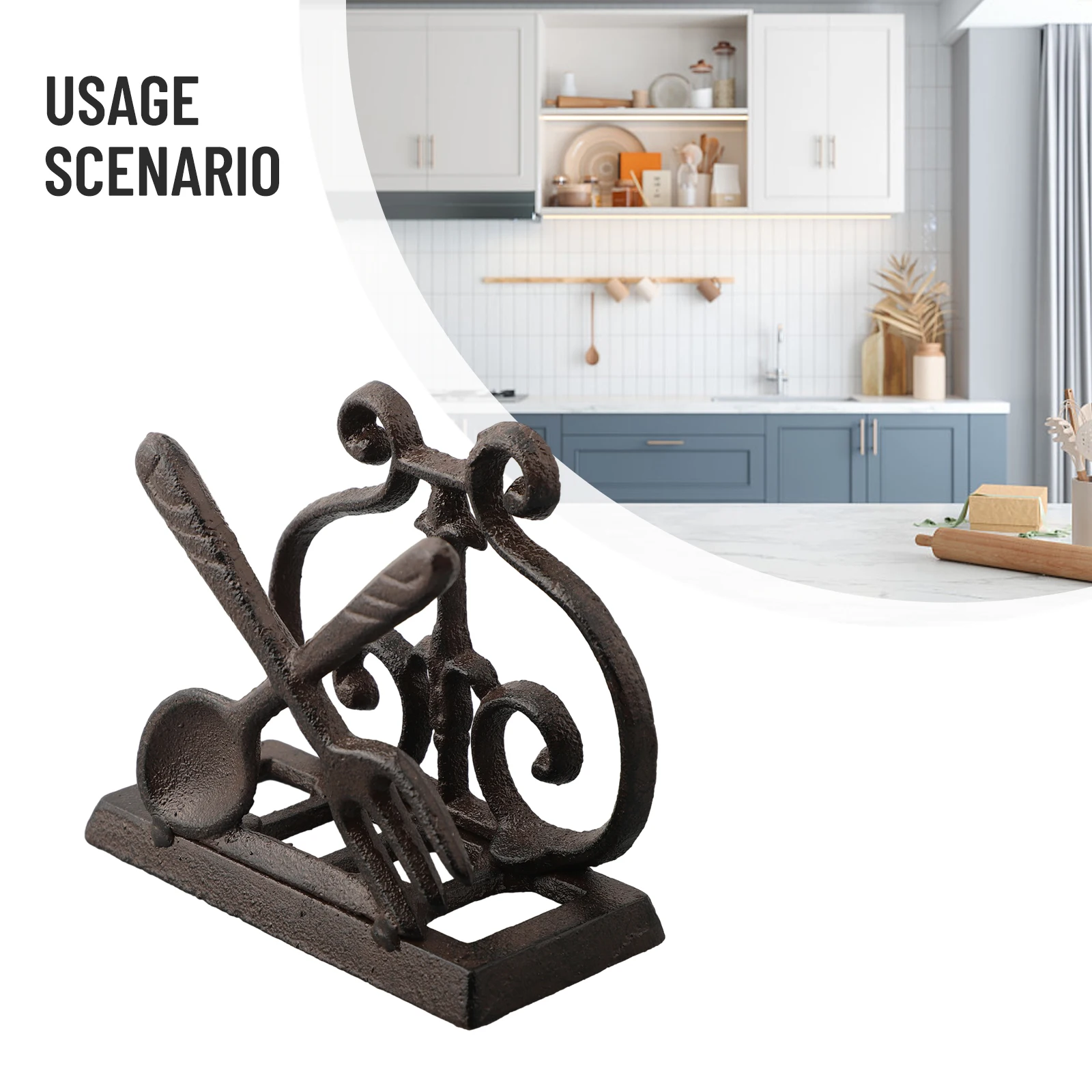 

Black Iron Napkin Holder Napkin Paper Holder Restaurant Rustic Spoon Tabletop 13.5*11.5*6.5cm Bar Bird Cast Iron
